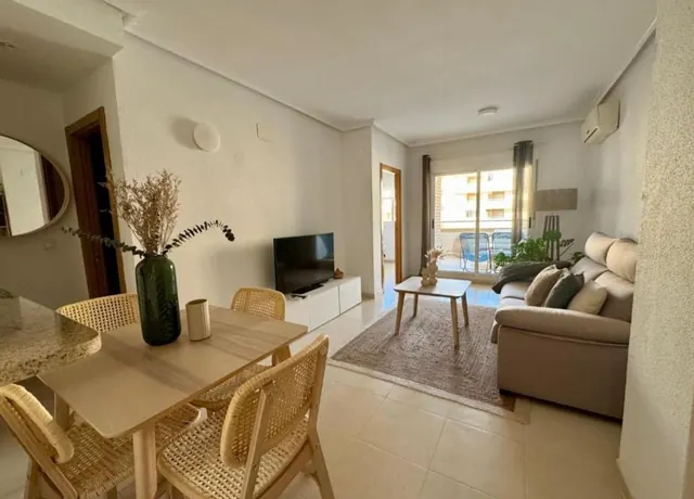 Bright living and dining area