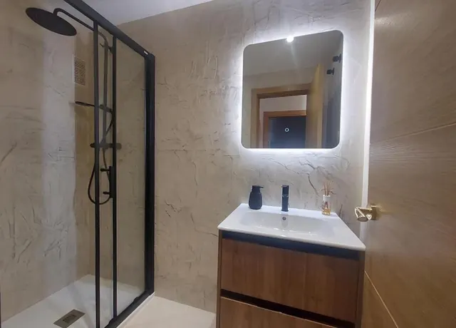 Modern bathroom with shower
