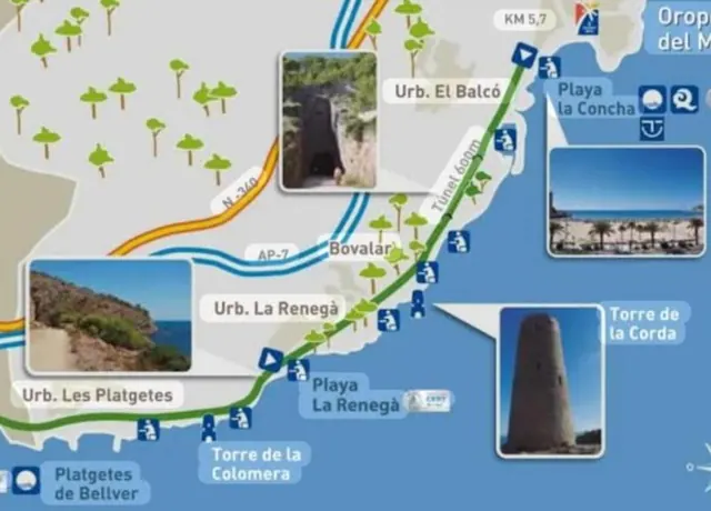 Nearby routes and beaches